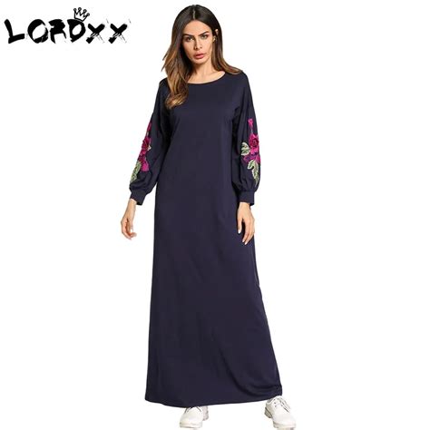 Lordxx Embroidery Maxi Dress Ramadan Middle East Islamic Clothing Loose