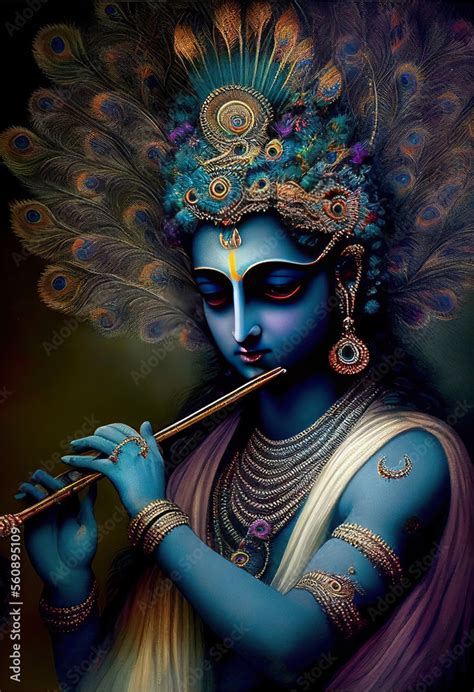 Beautiful Lord Krishna Ai Stock Illustration Adobe Stock