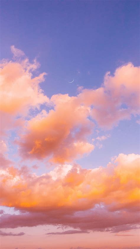 Sky Blue Orange Daytime Sunlight Plain Iphone Sky Aesthetic Orange Sky Hd Phone Wallpaper