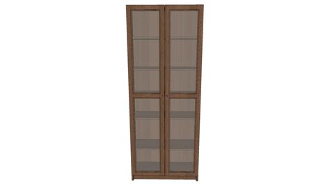 Ikea Billy Oxberg Bookcase With Glass Door Dark Brown 3d Warehouse