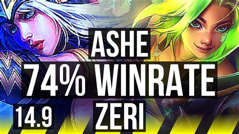 Ashe And Blitzcrank Vs Zeri And Janna Adc 74 Winrate 823 Tr