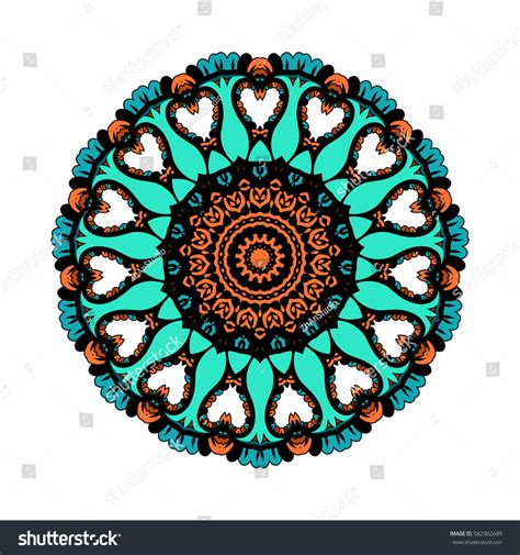 Colorful Mandala Flower Vector Blue Stock Vector Royalty Free