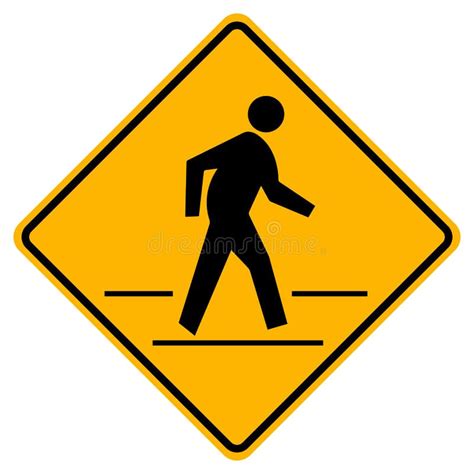 Pedestrian Crossing Road Sign Isolate On White Background Vector