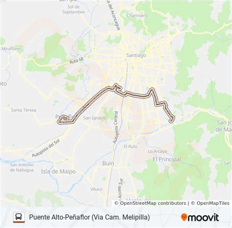 Ruta buses peñaflor horarios paradas y mapas Puente Alto Peñaflor