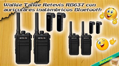 Walkie Talkie Retevis Rb Con Auriculares Inal Mbricos Bluetooth