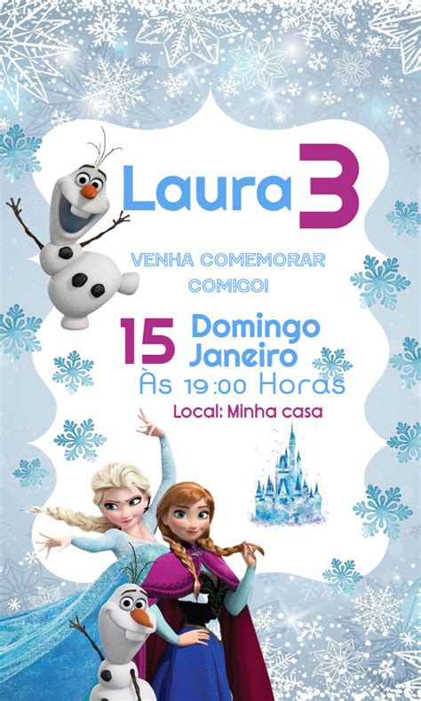 Fazer Convite Online Convite Digital Anivers Rio Frozen Elsa