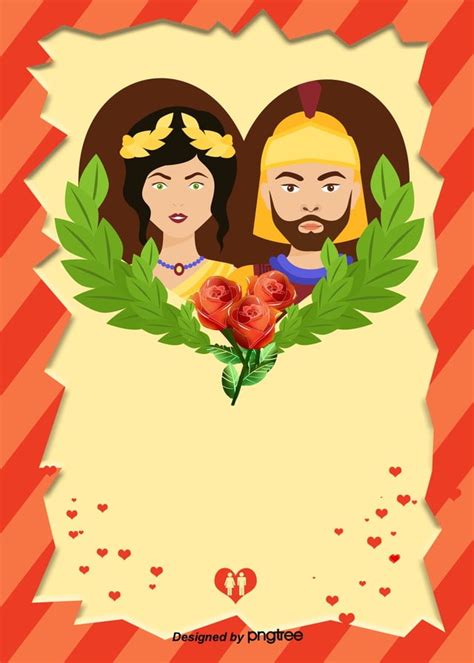 The Background Of Marriage Love Of Cartoon Hand Painted Characters At Weddings, Character ...