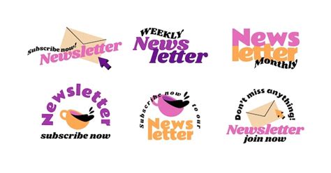 Free Vector | Flat lettering Newsletter label logo collection