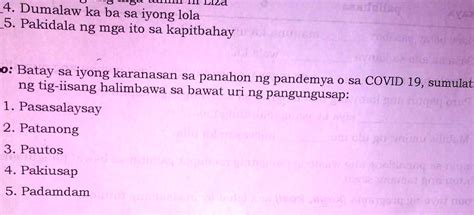 SOLVED Batay Sa Iyong Karanasan Sa Panahon Ng Pandemya O Sa COVID 19