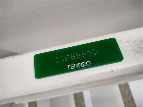 Placa Tátil Braille Para Corrimão TOTAL ACESSIBILIDADE TOTAL