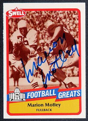 Marion Motley 1989 Swell Football Card 59 Signed Autograph Browns D