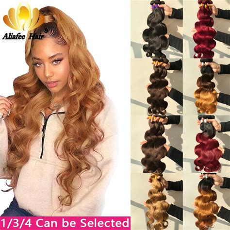 Aliafee Haar Braziliaanse Body Wave Bundels Haar 8 30 Inch Ombre