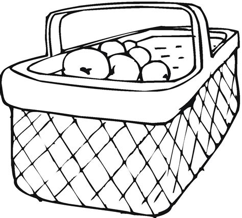 Apple Basket Coloring Page