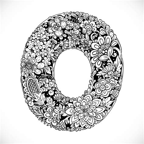 Premium Vector Doodles Font From Ornamental Flowers Letter O Black