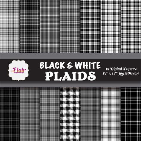 BLACK And WHITE PLAIDS Digital Paper Gentleman Paper Boy Etsy