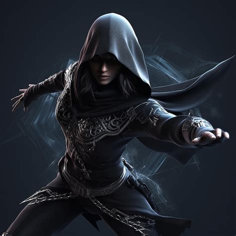 Premium Photo 3d Rendered Image Of A Female Assassin That Is Wearing