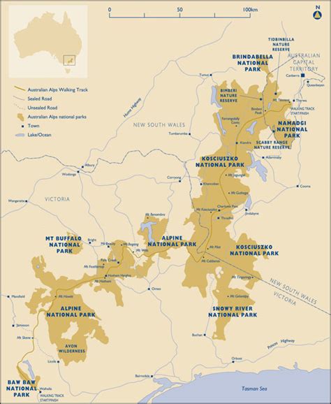 Mt Kosciuszko National Park Map – The World Map