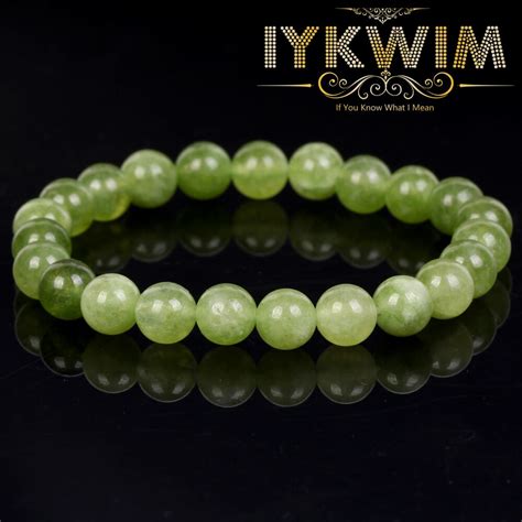 Pulsera De Piedra Natural Para Hombre Y Mujer Cuentas De Peridoto Jades