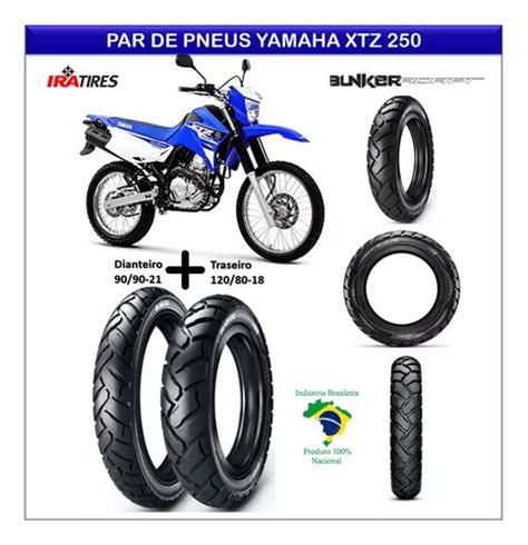 Par Pneu Yamaha Xtz 250 Lander Dianteiro Traseiro Parcelamento Sem Juros