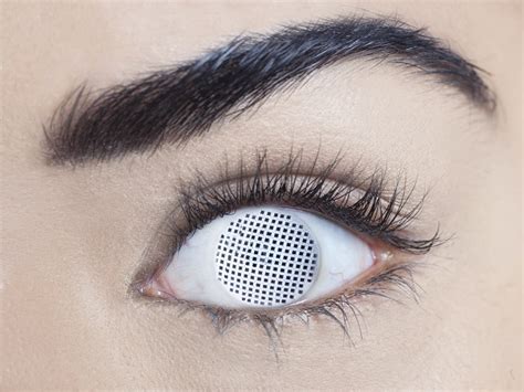 White Mesh Contact Lenses - Mesmereyez - Costume Wonderland