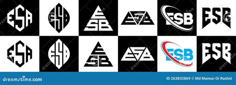 ESB Letter Logo Design In Six Style. ESB Polygon, Circle, Triangle ...