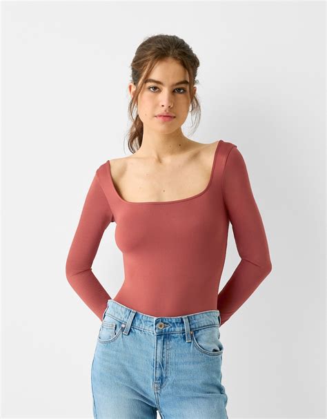 Long Sleeve Bodysuit Bsk Teen Bershka