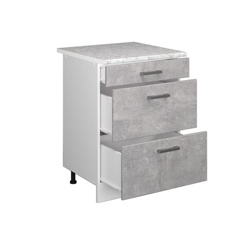 Livinity K Chenunterschrank Beton Cm Mit Schubladen Ap Marmor R