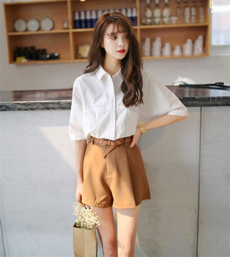 Ashlee Set Short Sleeve Blouse Shorts Yesstyle