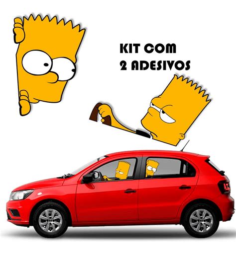 2 Adesivos Bart Simpson Dirigindo E Carona Automotivo Parcelamento