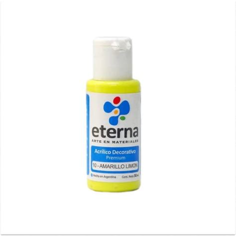 ACRILICO DECORATIVO ETERNA 50ML 010 AMARILLO LIMON Libreria Jit