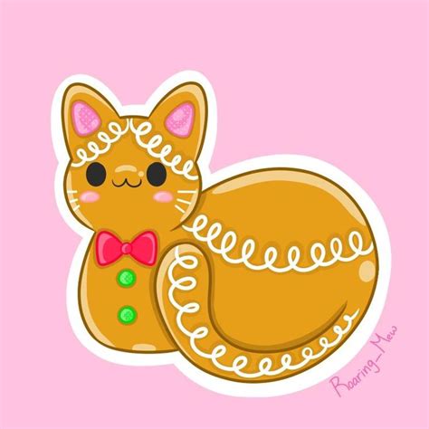 Gingerbread Cat By Magickittymewo On Deviantart Gingerbread Christmas