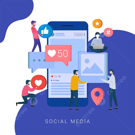 Social Media Concept Vector Hd Png Images Modern Flat Design Of Social