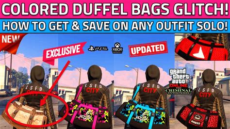 How To Get New Duffel Bag Glitch In Gta Online Colored Duffel Bag