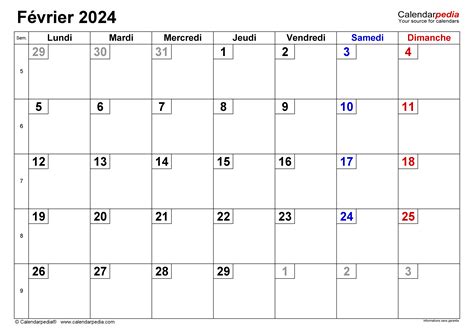 Calendrier Février 2024 Word - Hynda Laverna