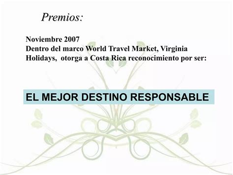 Certificado De Sostenibilidad Turistica De Costa Rica Ppt