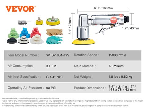 Vevor Vevor Mini Air Sander Random Orbital Air Sander R