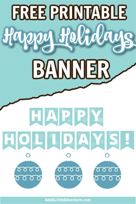 Printable Happy Holidays Banner - a DIY Christmas Decoration - Add A ...