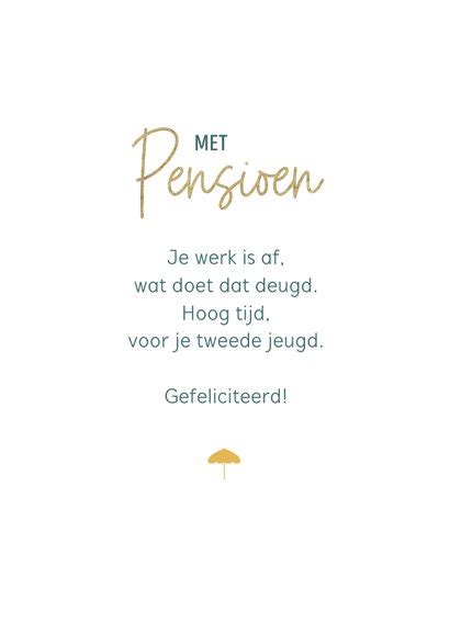 Felicitatiekaart Pensioen Met Parasol Kaartje Go