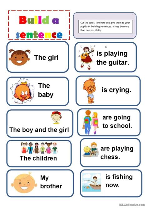 Build A Sentence Game English Esl Worksheets Pdf And Doc