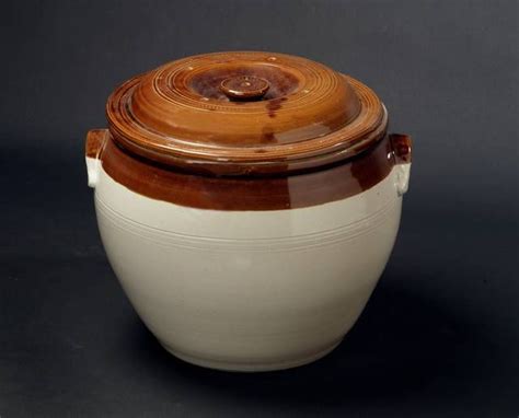 Ceramic Bread Crock With Lid Crock Ceramics Stoneware