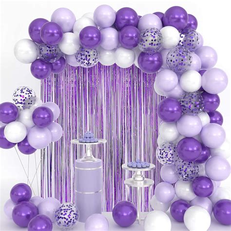 Purple Balloon Garland Kit With Purple And White Balloons