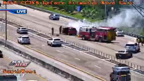 Vehicle Fire Shuts Down Lanes On South I 95 In Pompano Beach Wsvn 7news Miami News Weather