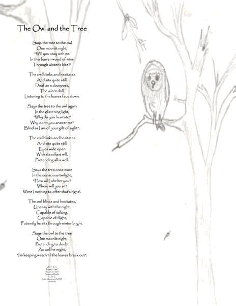 Owl And Tree A Poem By Barddylbach All Poetry