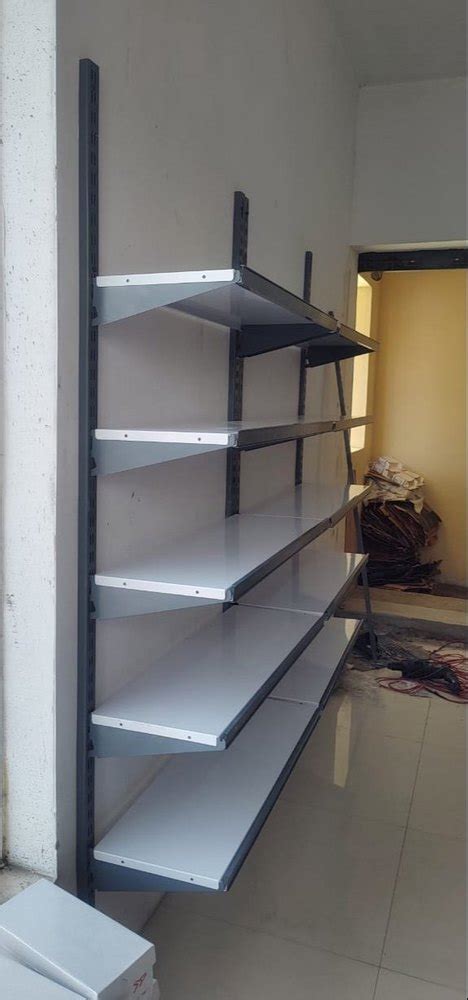 Mild Steel 5 Shelves 7 Feet Wall Display Racks For Supermarket At Rs