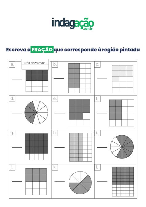 Escreva a FRAÇÃO que corresponde à região pintada baixar PDF Fração