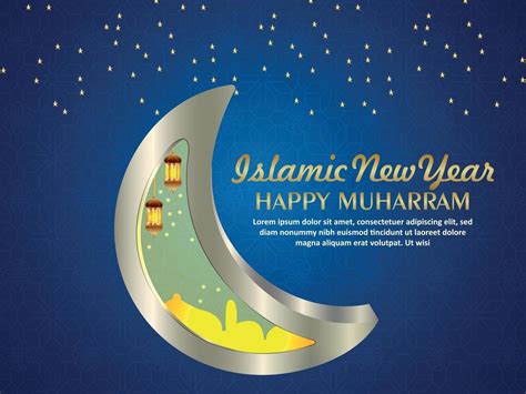 Islamic New Year Happy Muharram Celebration Greeting Card 2418278 Vector Art At Vecteezy