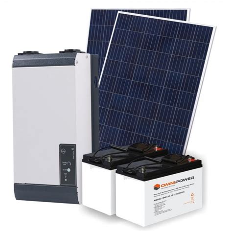 Omnipower 1kw Off Grid Solar Kit With 2 120ah Lead Acid Batteries