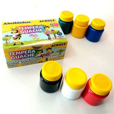 Tinta Guache 6 Cores Acrilex Shopee Brasil