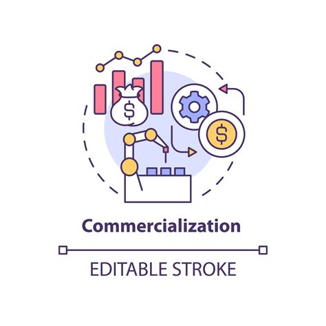 icono del concepto de comercialización monetización de la tecnología