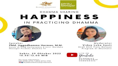 Dhamma Sharing Happiness In Practicing Dhamma Pmd Uggadhammo Herman